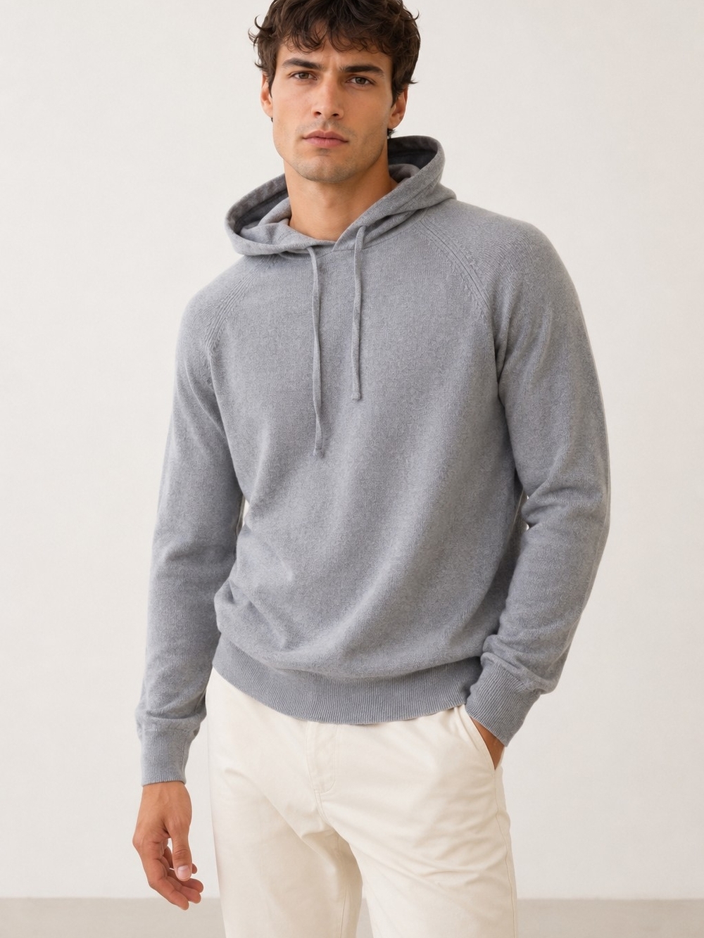 Suitsupply light blue Merino Hooded Sweater Loungewear Athleisure Luxe preppy